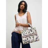 River Island Floral Jacquard Tote Bag - Cream