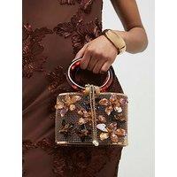 River Island Flower Cage Bag - Brown