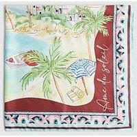 River Island Palm Tree Large Scarf - White