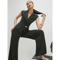 River Island Cap Sleeve Wide Leg Jumpsuit - Green