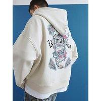 River Island Cream Oversized Fit Japanese Kamakura Hoodie - Cream