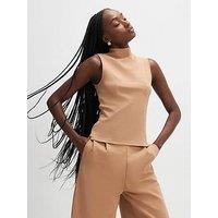 River Island Sleeveless High Neck Top - Beige