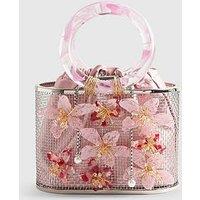 River Island Flower Cage Bag - Pink