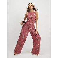 River Island Pink Cornelli Halter Jumpsuit - Brown