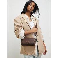 River Island Embossed Monogram Cross Body Bag - Brown