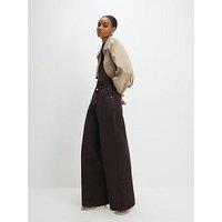 River Island High Waisted Baggy Jeans - Brown