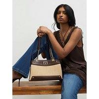 River Island Raffia Chain Handle Shoulder Bag - Beige