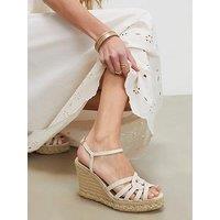 River Island Caged Wedge Heel Sandals - White