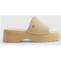 River Island Beige Knitted Mule Flatform Sandals - Cream
