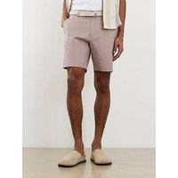 River Island Slim Fit Belted Chino Shorts - Pink