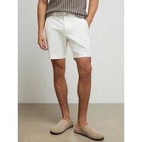 River Island Cream Slim Fit Belted Chino Shorts