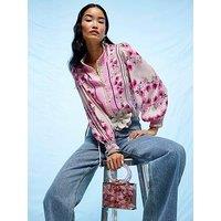 River Island Floral Half Placket Blouse