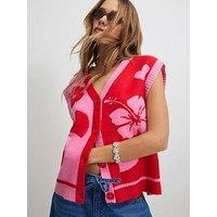 River Island Floral Sleeveless Cardigan