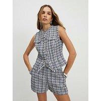 River Island Sleeveless Boucle Fringed Waistcoat