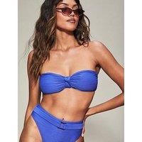 Kbx Crinkle Texture Non-Wired Bikini Top - Blue
