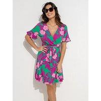 Pour Moi Birdie Stretch Viscose Jersey Wrap Front Dress