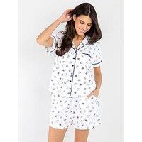 Pour Moi Cotton Jersey Printed Revere Collar Short Pyjama Set