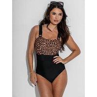 Pour Moi Palm Springs Colour Block Tummy Control Swimsuit