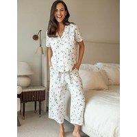 Pour Moi Woven Double Cloth Revere Shirt & Cropped Trouser Set