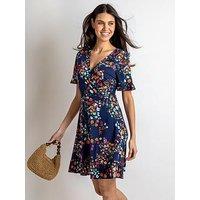 Pour Moi Birdie Stretch Viscose Jersey Wrap Front Dress