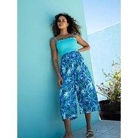 Pour Moi Anna Strapless Shirred Bodice Crop Leg Beach Jumpsuit