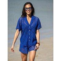 Pour Moi Free Spirit Crochet Co-Ord Shirt & Short Set
