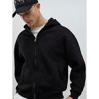 River Island Oversized Fit Zip Through Hoodie