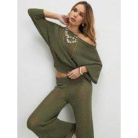 River Island Open Stitch Knit Off The Shoulder Top