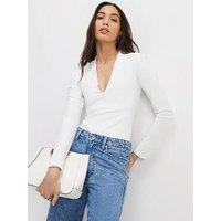 River Island White Long Sleeve Plunge Bodysuit Multipack