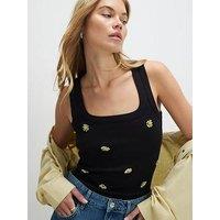 River Island Daisy Embellished Tank Top