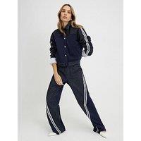River Island Relaxed Straight Leg Stripe Hybrid Jeans