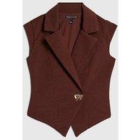 River Island Petite Cap Sleeve Twill Waistcoat
