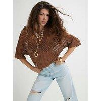 River Island Open Stitch Knitted T-Shirt