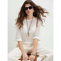 River Island Open Stitch Knitted T-Shirt