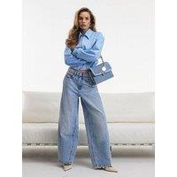 River Island Light Wash Balloon Leg Jeans