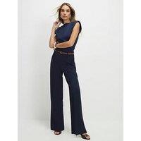 River Island Belted Straight Leg Trousers