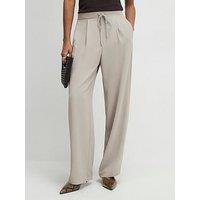 River Island Beige Tailored Elasticated Wide Leg Trousers
