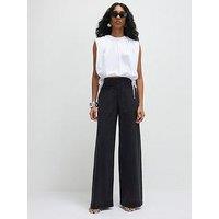 River Island Pull On Elasticated Wide Leg Jeans