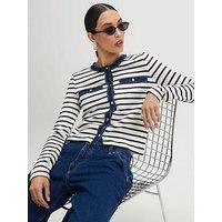 River Island Long Sleeve Striped Denim Mix Cardigan