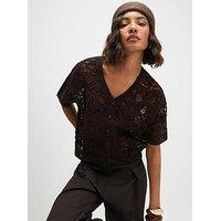 River Island Crochet Short Sleeve Cardigan