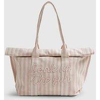 River Island Striped Soak Up The Sun Roll Top Bag