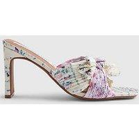 River Island Twist Plisse Heeled Mules