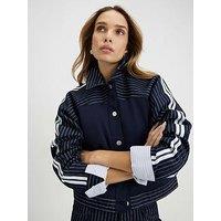 River Island Denim Striped Hybrid Jacket