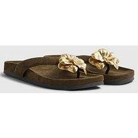 River Island Flower Toe Thong Flat Sandals