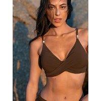 Pour Moi Tulum Luxe Matte Non-Padded Underwired Twist Front Bikini Top