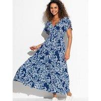 Pour Moi Danielle Elasticated Chanel Tiered Midi Dress