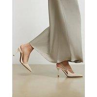 River Island Diamante Slingback Court Heels - White
