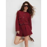 River Island Red Long Sleeve Pocket Detail Bomber Jacket - Red