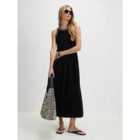 River Island Sleeveless Whipstitch Maxi Dress - Black
