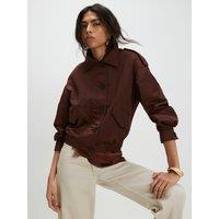 River Island Nylon Button Front Jacket - Brown